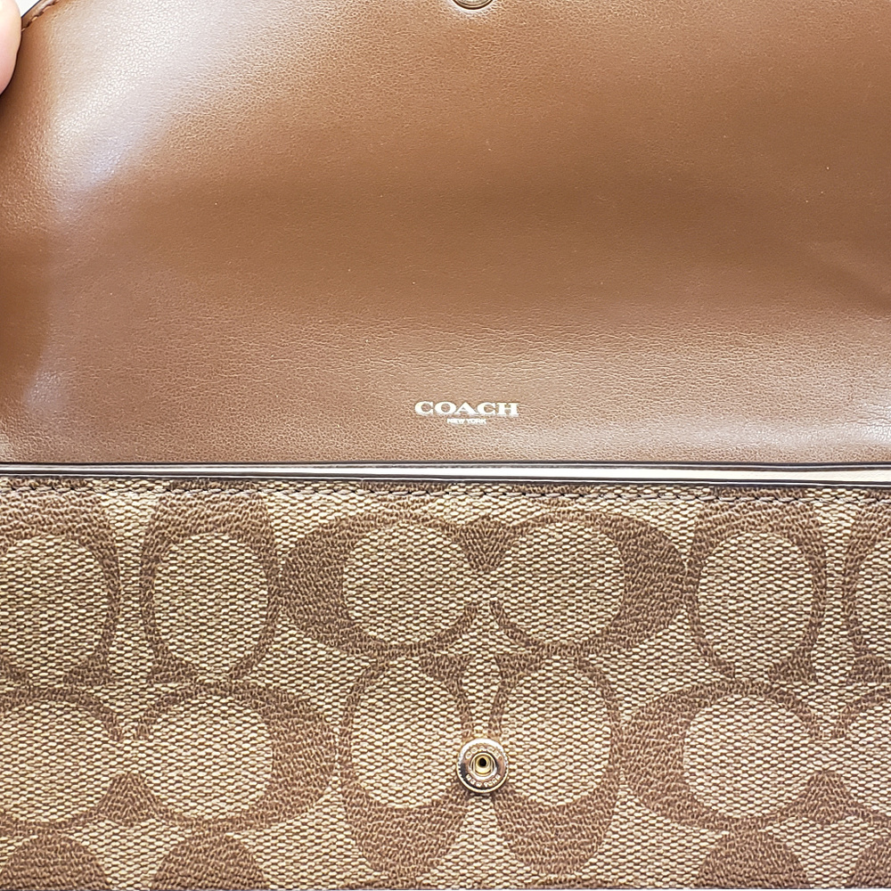 Coach Signature PVC Slim Envelope Wallet - Picture 3 of 8